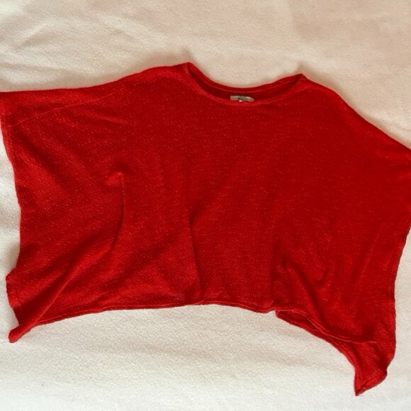 Zara red knit top with swing sleeves - Picture 4 of 5